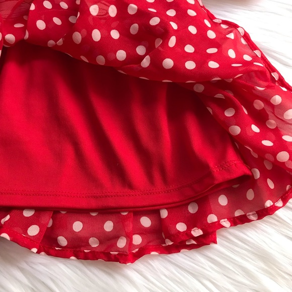 Disney Minnie Mouse Jersey Chiffon Polka Dot Dress - Picture 4 of 6